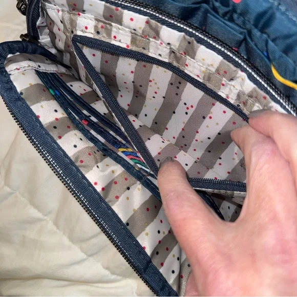 Brand New with Tags Lug Navy Rainbow Dotted Cosmetic Bag - Picture 4 of 11